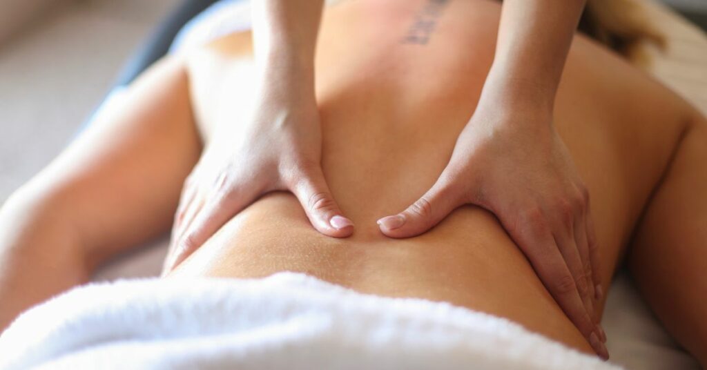 Relaxing back massage therapy in Neath