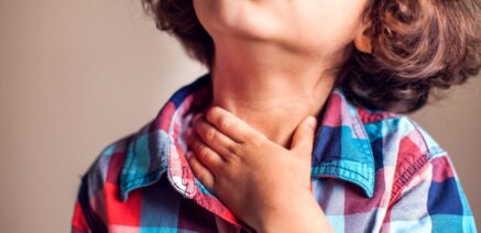 girl with sore throat